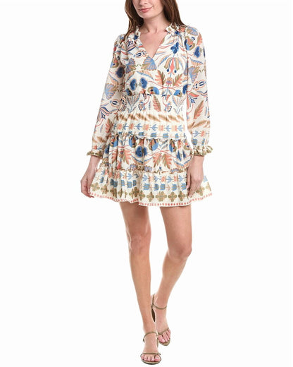 GEO FLORAL BORDER PRINT-