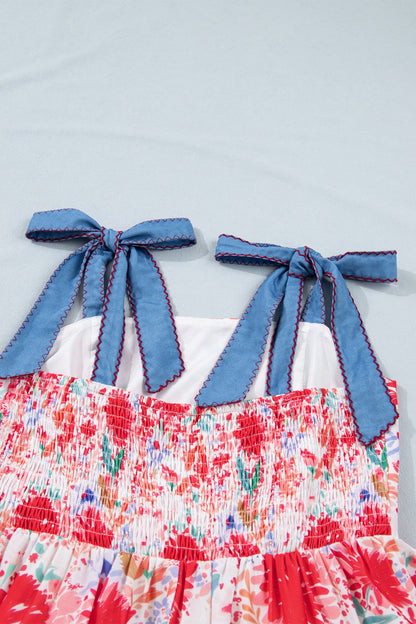 Threaded Pear Dahlia Straps High Waist Dress