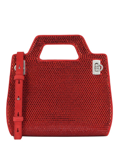 Ferragamo Wanda Mini Stain and Strass Top-Handle Bag