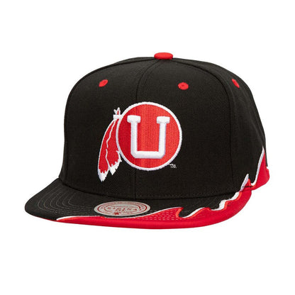 Mitchell & Ness Men's Ncaa Rising Tide Snapback V Utah Utes Snapback Caps