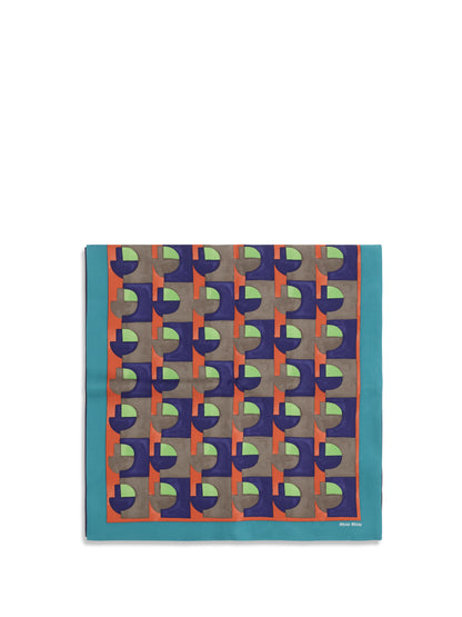 Scarf Geometric Print Silk