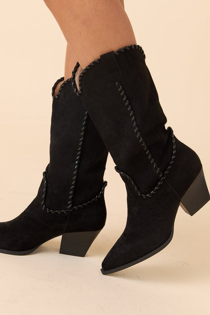 Tilley Black Whipstitch Cowboy Boots