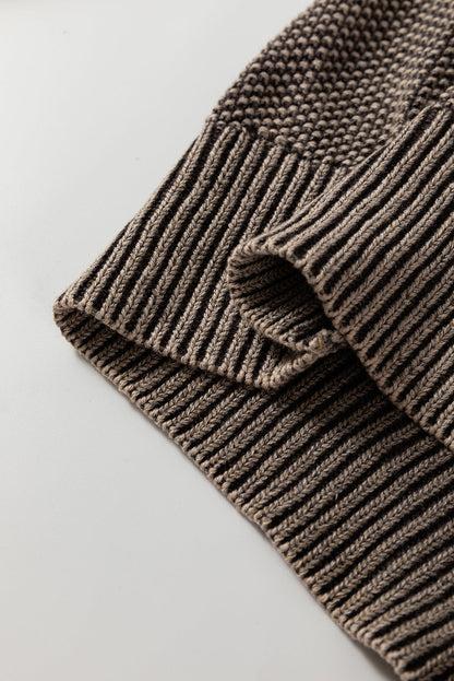 Threaded Pear Aria Knit Sleeve Casual Sweater