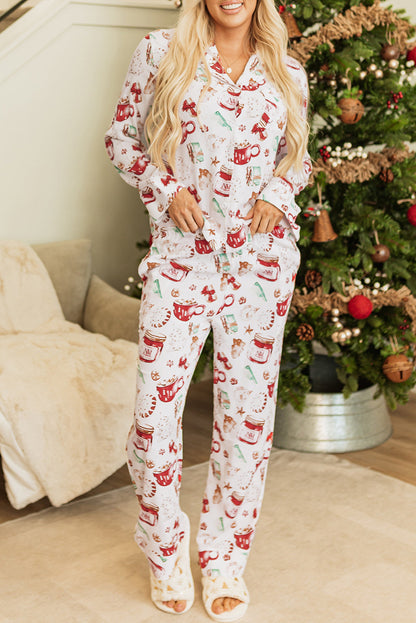 Threaded Pear Paris Pants Pajama Set Long Sleeve Top