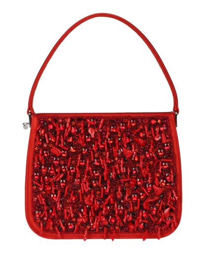 Ferragamo Frame Bejeweled Shoulder Bag