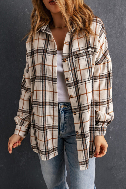 Threaded Pear Khloe Oversized Plaid Pattern Shacket