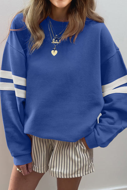 Threaded Pear Paige Striped Oversized Sweatshirt