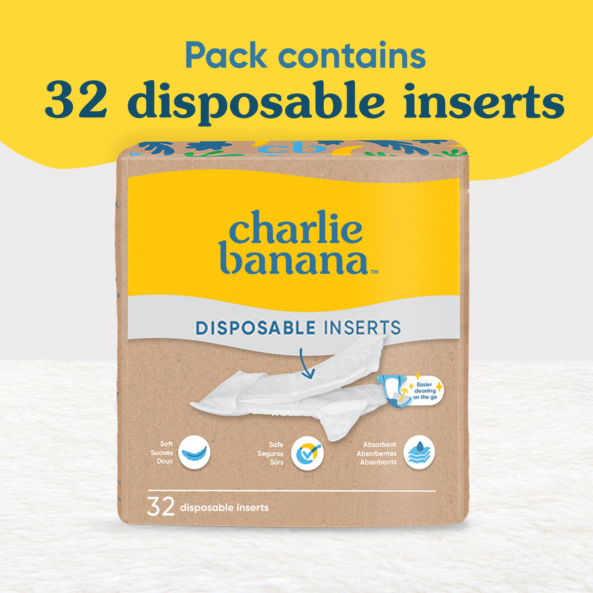 Set of 2 Charlie Banana Disposable Inserts (Bag of 32)