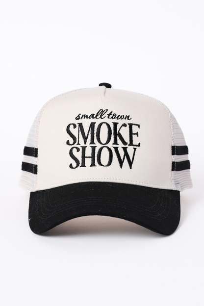 Small Town Smoke Show Black Trucker Hat
