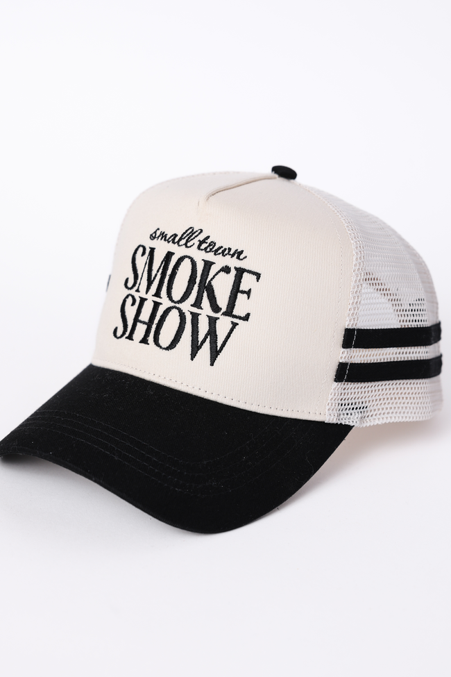 Small Town Smoke Show Black Trucker Hat