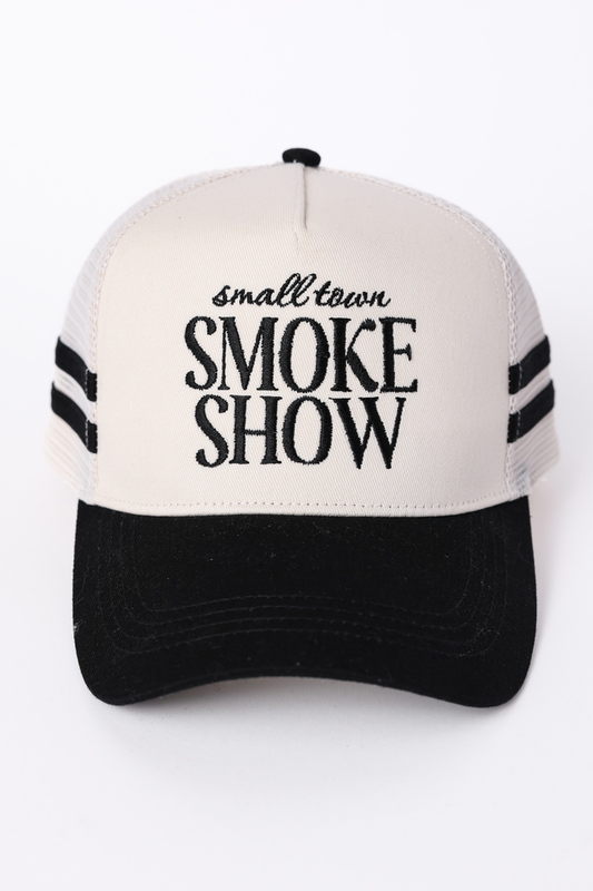 Small Town Smoke Show Black Trucker Hat