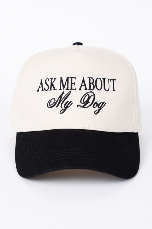 Ask Me About My Dog Black Trucker Hat