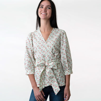 Puff Sleeve Wrap Top