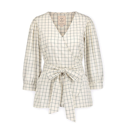 Puff Sleeve Organic Wrap Top