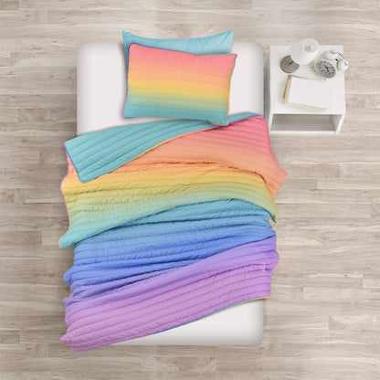 Rainbow Ombre Quilt Set