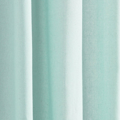 Modern Faux Linen Embroidered Edge With Attached Valance Window Curtain Panel Set