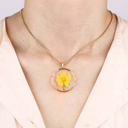 Mint & Lily Pressed Birth Flower Necklace