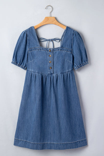 Threaded Pear Karina Puff Sleeve Mini Dress
