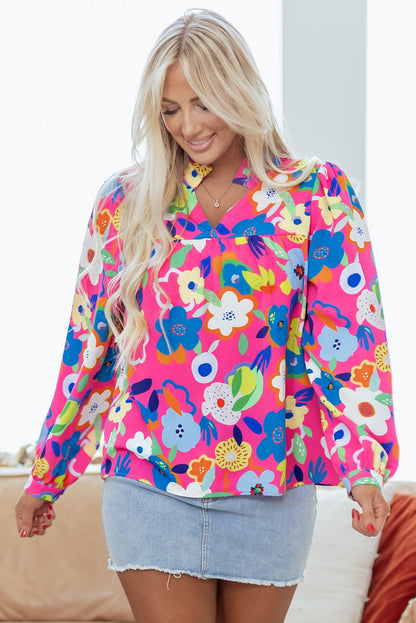 Threaded Pear Dalia Flower Bomb Blouse