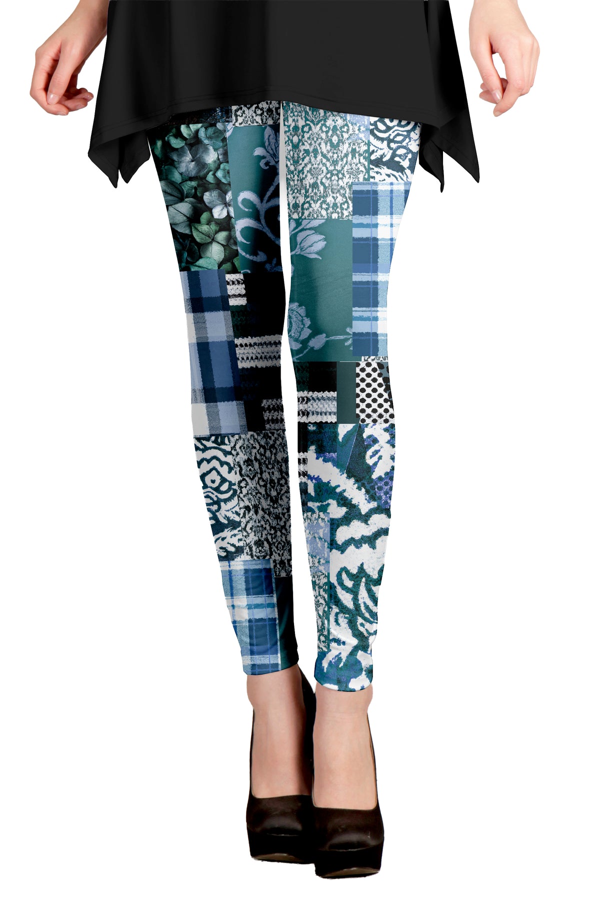 Blue Multicolor Mixed Print-