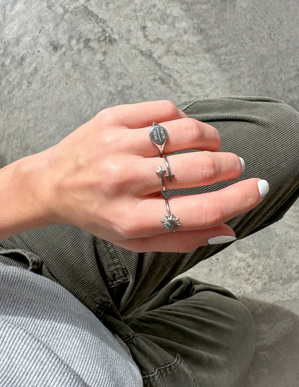 Elevated Faith Silver Faith Over Fear Ring