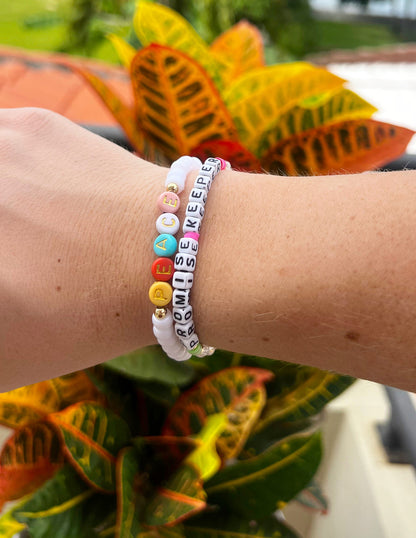 Elevated Faith Peace Multicolored Letter Bracelet
