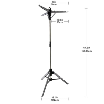 Silver Foldable Tripod Garment Drying Rack