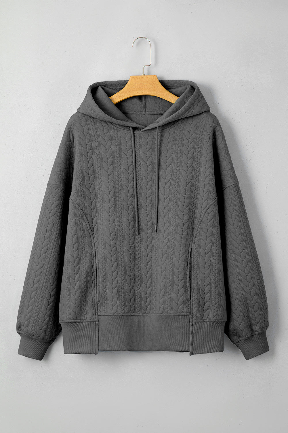 Threaded Pear Promise Textured Baggy Solid Hoodie