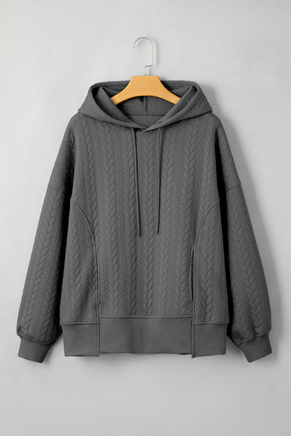 Threaded Pear Promise Textured Baggy Solid Hoodie
