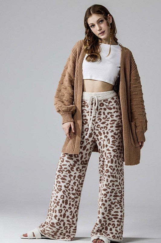 Oversized Pompom Sleeve Cardigan