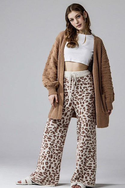 Oversized Pompom Sleeve Cardigan