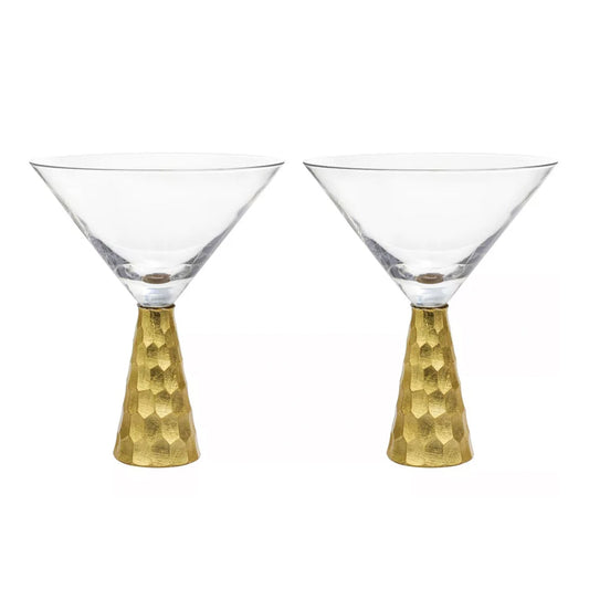 Jay Companies Daphne Gold Set Of 2 Martini Glasses 8.79 Oz.