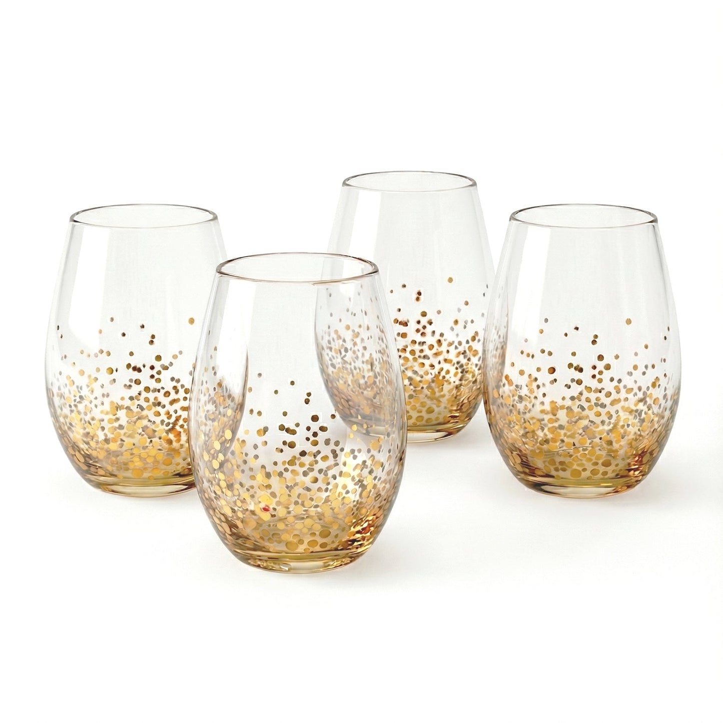 Jay Companies Gold Luster Set Of 4 Stemless Glasses 20Oz.