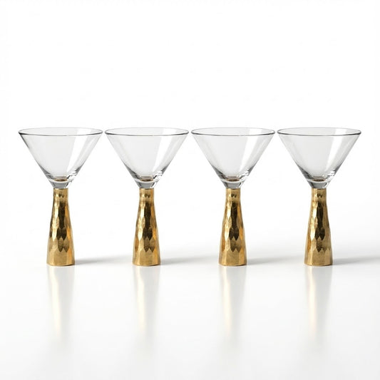 Jay Companies Daphne Gold 4-Piece Set Martini Glasses