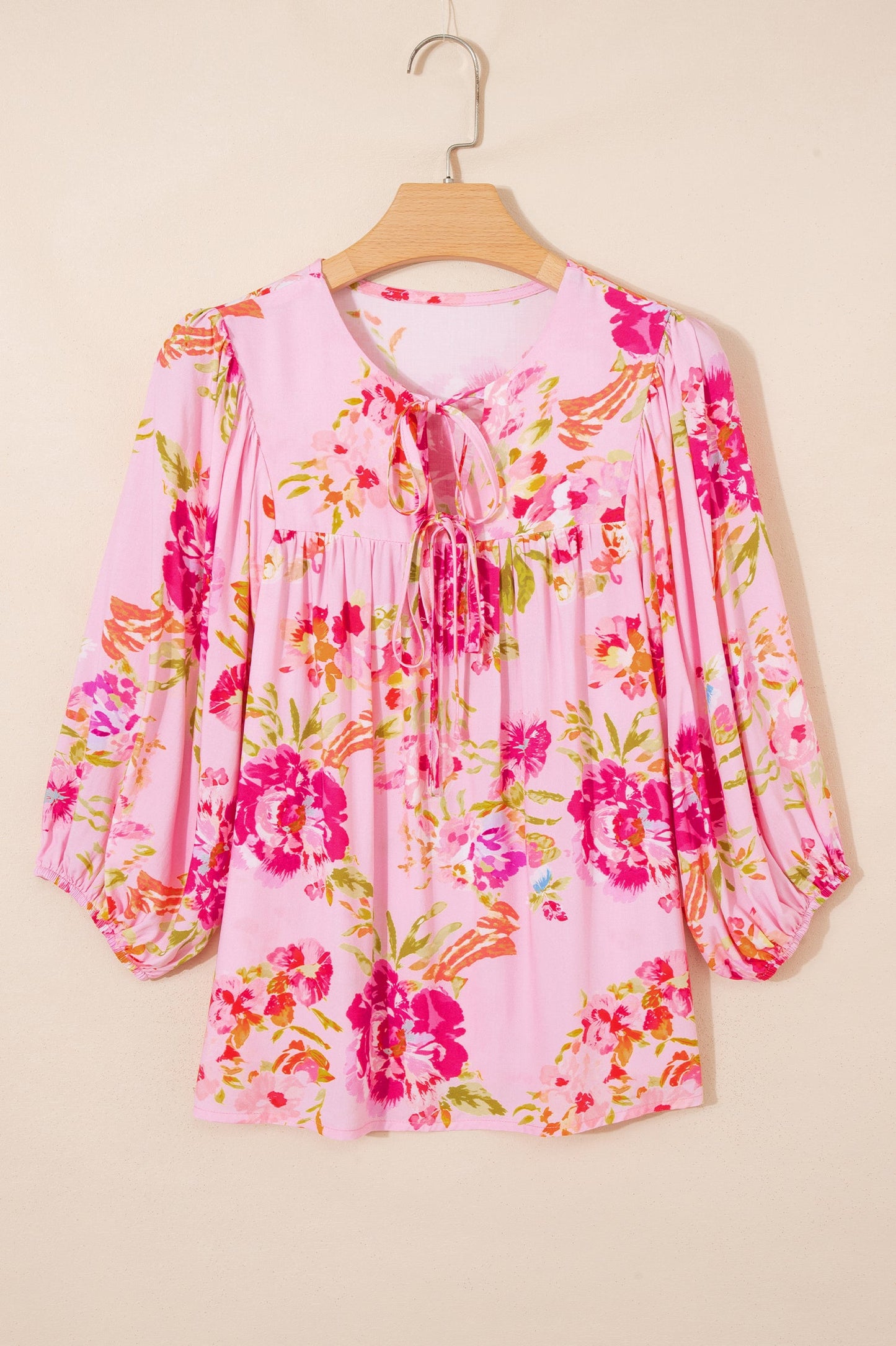 Threaded Pear Nicole Puffy Half Sleeve Blouse