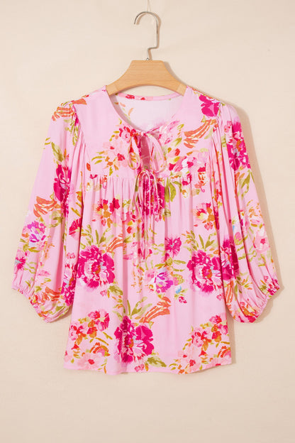 Threaded Pear Nicole Puffy Half Sleeve Blouse