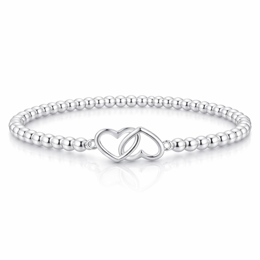 Beaded Intertwined Heart Bracelet