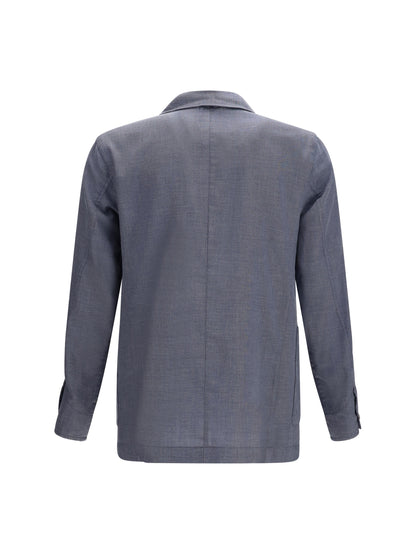 Jacket Cotton-Silk Blend Dark Grey