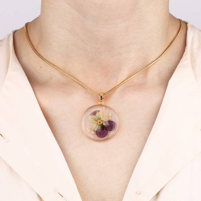 Mint & Lily Pressed Birth Flower Necklace