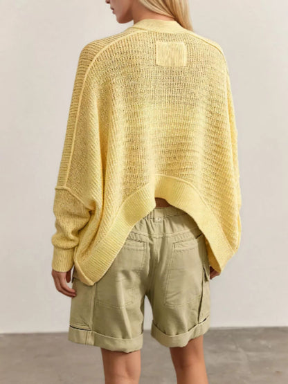Open-Front Long Sleeve Knit Cardigan
