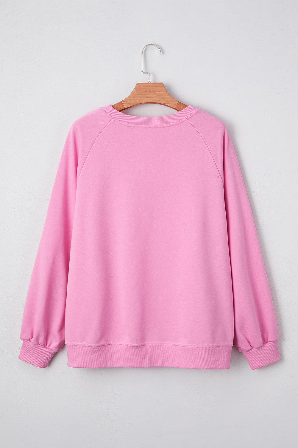 Threaded Pear Lilah Lace Patched Raglan Sleeve Loose Fit Sweatshirt