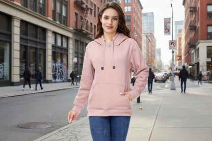 🖤 Women’s Winter Velvet Hoodie — Solid Color Warm Sweatshirt