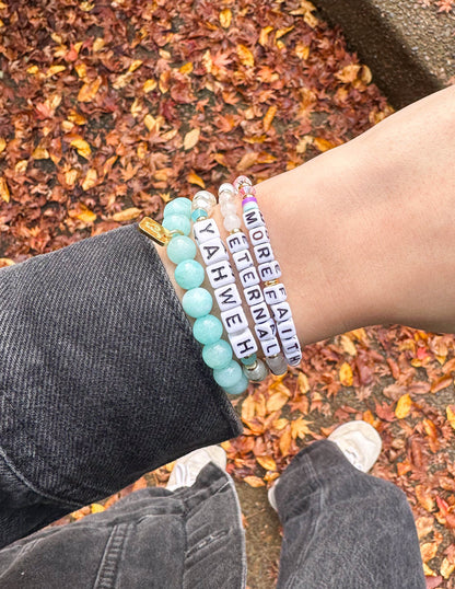 Elevated Faith More Faith Letter Bracelet