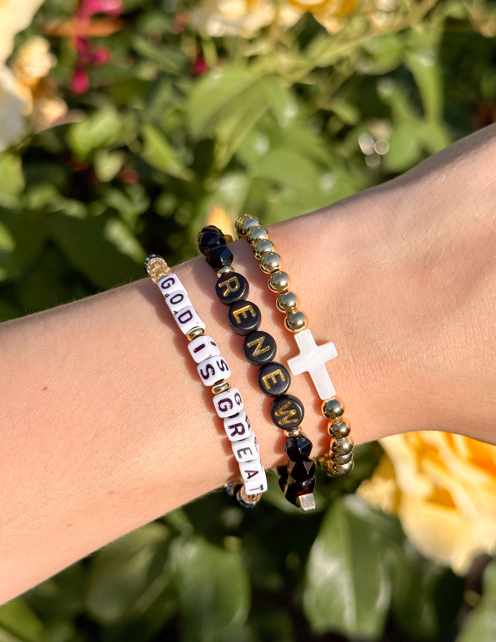 Elevated Faith God is Great Letter Bracelet
