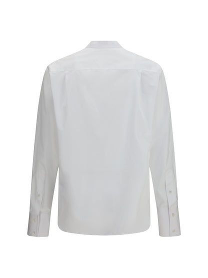 Cotton Shirt With Bow, White