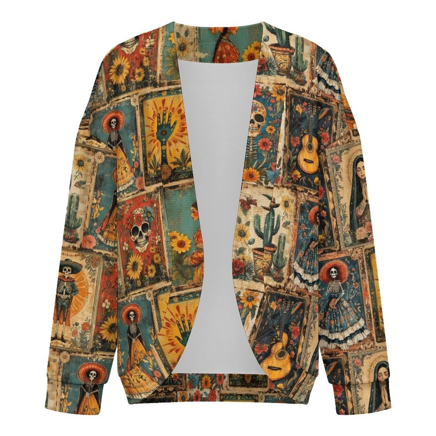 Baha Ranch Dia de las Muertes Drop Shoulder Cardigan