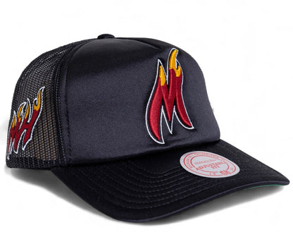 Mitchell & Ness Men's NBA Logo Remix Trucker Snapback Hwc Heat Snapback Caps