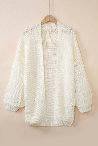 Threaded Pear Oakley Shoulder Puff Sleeve Cardigan