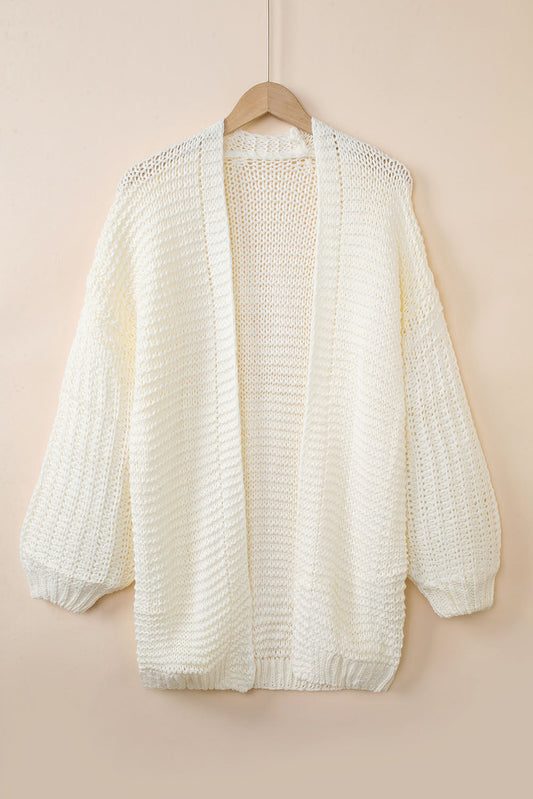 Threaded Pear Oakley Shoulder Puff Sleeve Cardigan