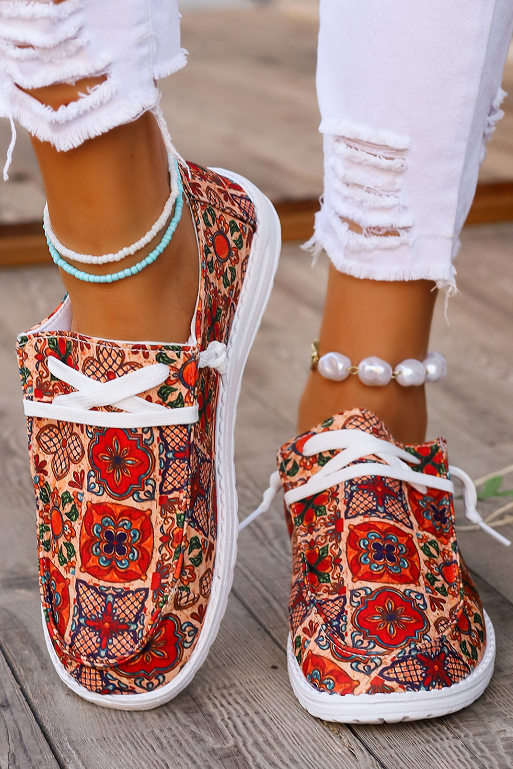 Threaded Pear Aria Flat Slip On Shoes
